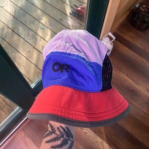 Outdoor Research Red and Purple Bucket Hat